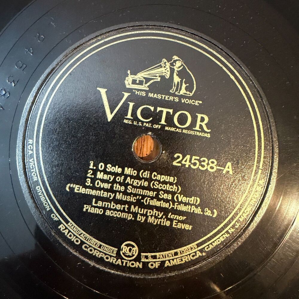 Victor 24538 78 RPM Record Lambert Murphy James Wilkinson Vintage Tested
